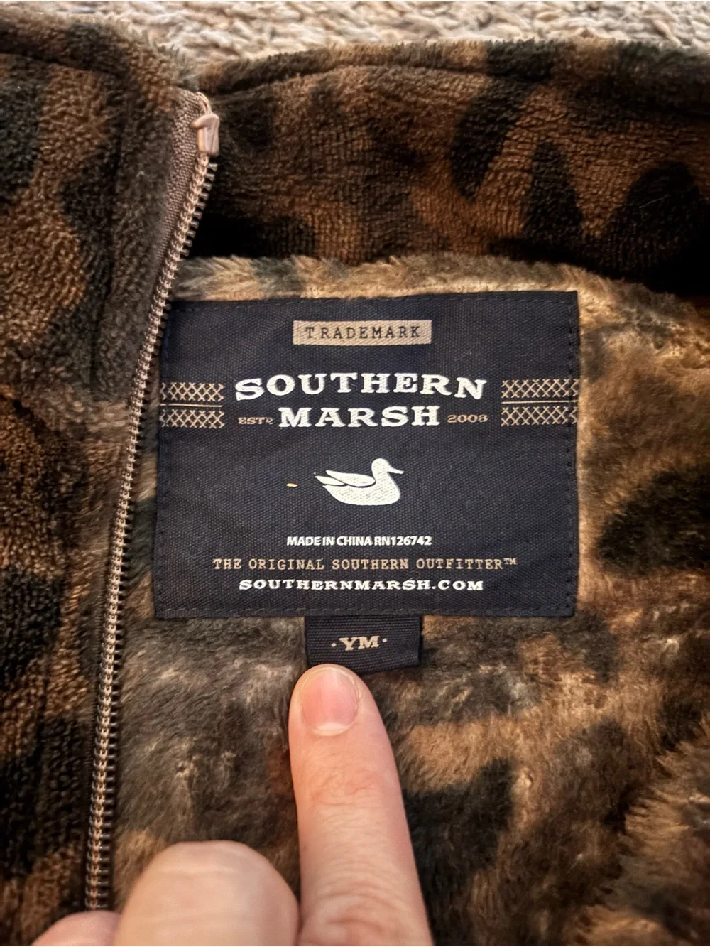 Southern Marsh Camo Fleece Quarter-Zip Pullover - Olive Brown